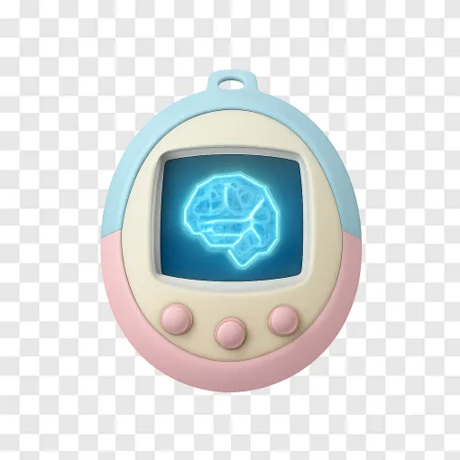 AI Tamagotchi Retro Digital Pet PNG